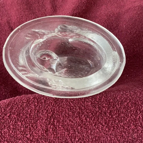 Galerie Glass Bunny on Nest Dish 2 Pc Vintage - Picture 4 of 5